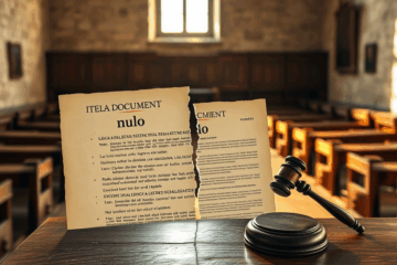 Imagen ilustrativa de un documento legal marcado como nulo