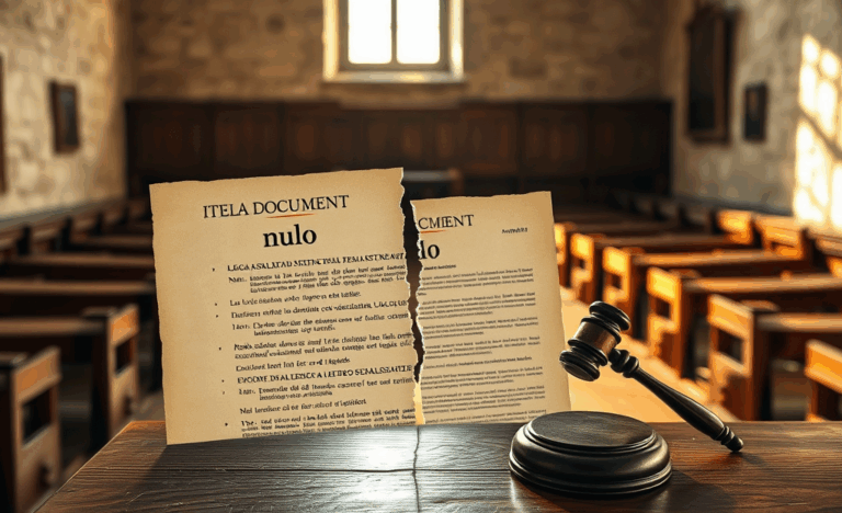 Imagen ilustrativa de un documento legal marcado como nulo