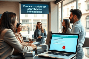 Imagen de una persona recibiendo una notificación de aprobación de préstamo instantáneo en su teléfono.