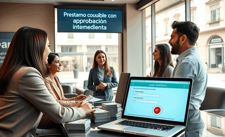 Imagen de una persona recibiendo una notificación de aprobación de préstamo instantáneo en su teléfono.