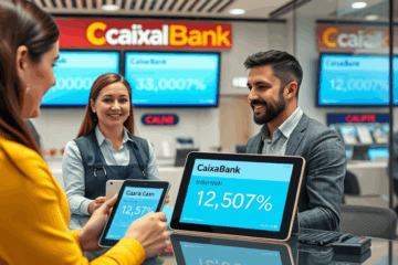 Imagen de un usuario accediendo a la banca digital de CaixaBank para solicitar un crédito personal.