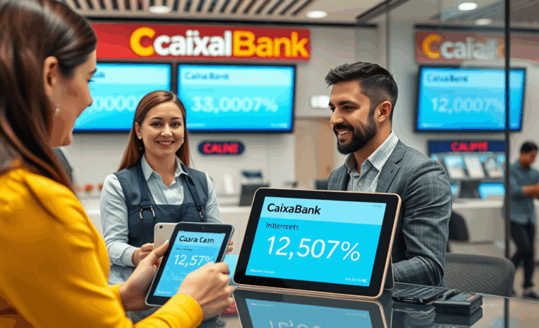 Imagen de un usuario accediendo a la banca digital de CaixaBank para solicitar un crédito personal.