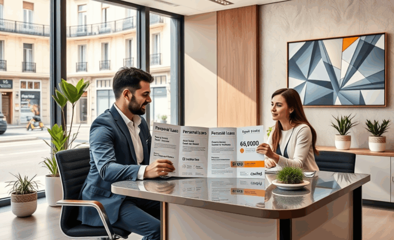 Personas revisando opciones de crédito personal en Unicaja Banco